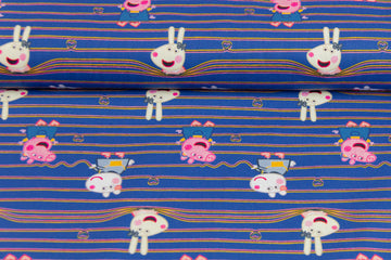 Peppa Wutz Stoff blau